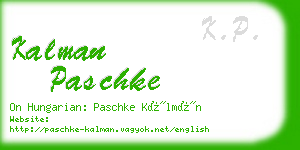 kalman paschke business card